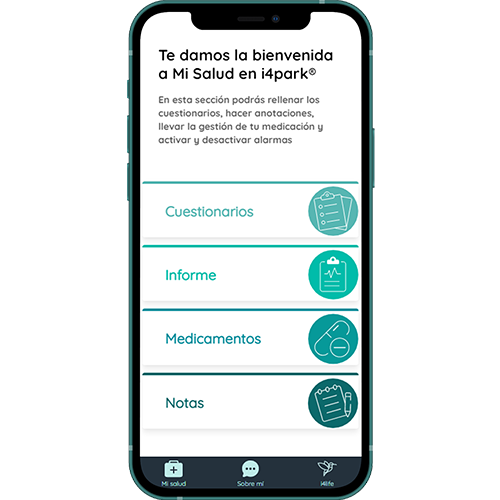 vista en móvil de app i4park